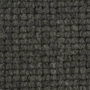 Close-up of dark charcoal woven wool fabric texture
